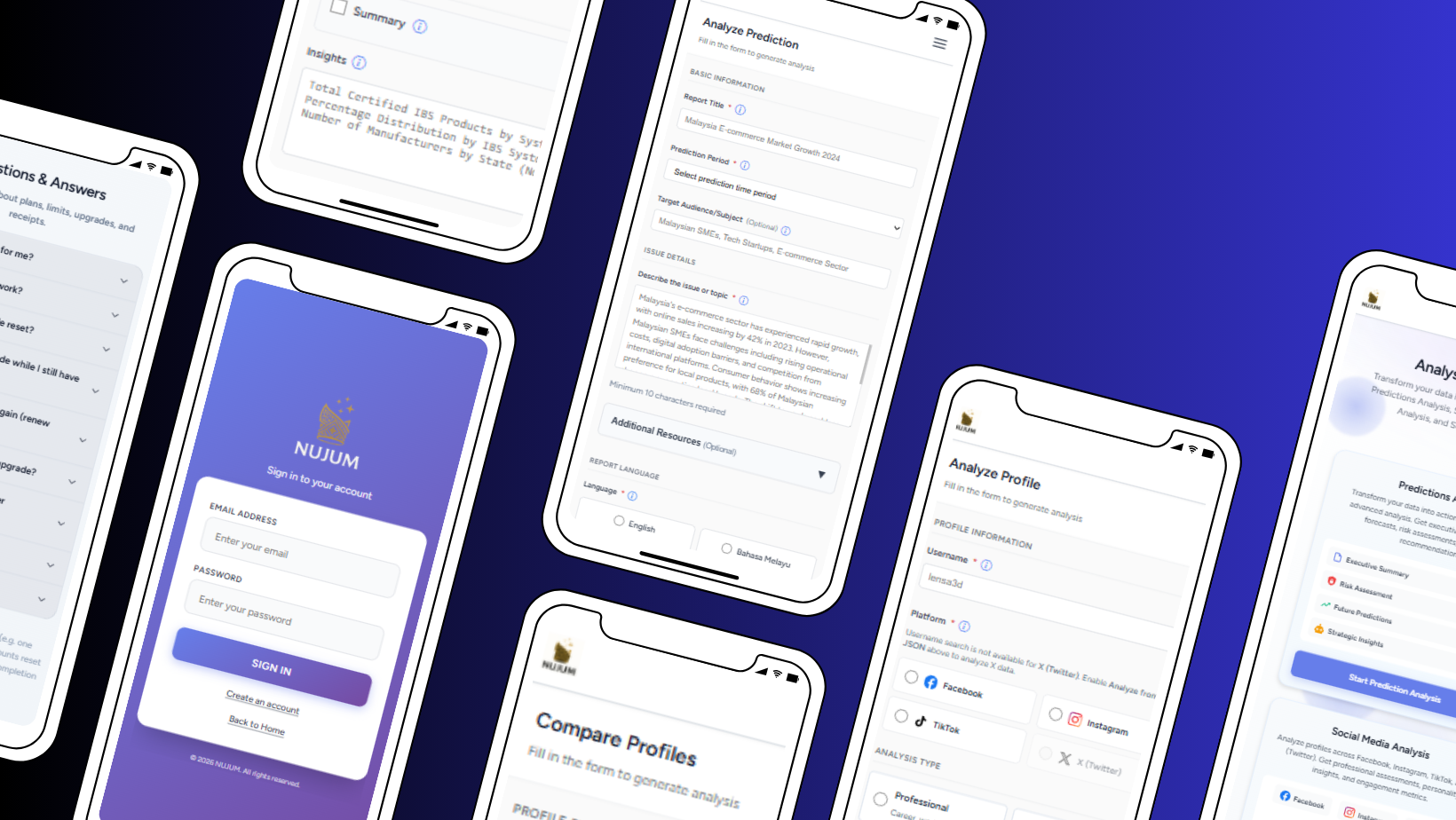 NUJUM mobile app on a phone